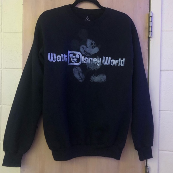 Walt Disney World Mickey Black Vintage Style Long sleeve Sweatshirt Size Small - Picture 6 of 9